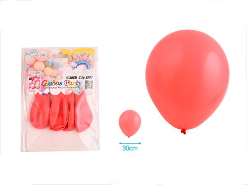 BALLON PASTEL ROOD 30CM 8ST