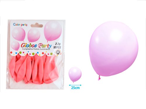 BALLON ROZE 30CM 10STUKS