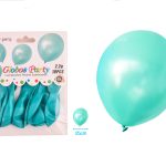 BALLON TURQUOISE METALLIC 30CM 10ST