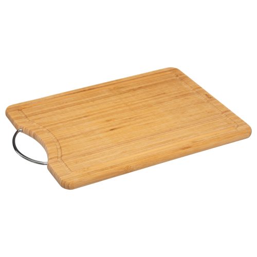 Bamboe snijplank met RVS handvat 42x30cm BAMBOE SNIJPLANK 42X30