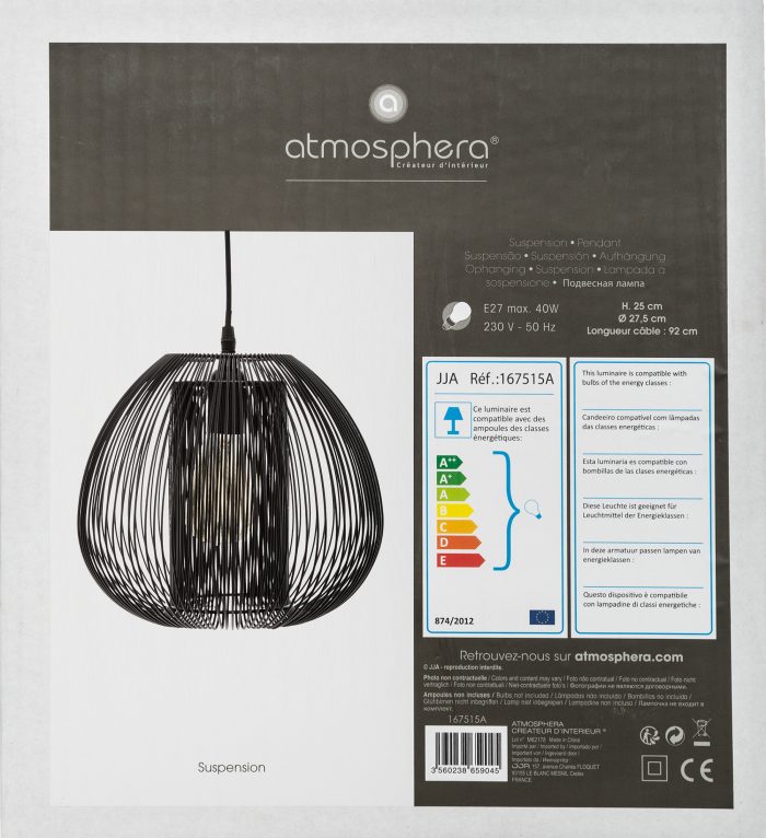 Hanglamp Ø28cm ZWART NODA