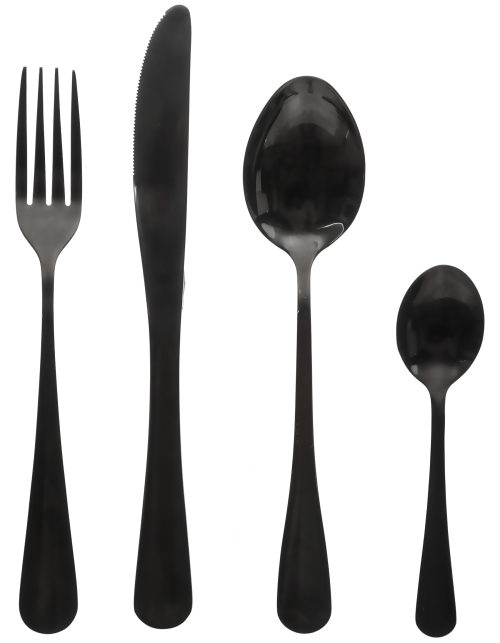 16P SET BLACK CUTLERY SHADOW