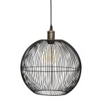 Metalen bedrade hanglamp bol “Noa” zwart D34cmHanglamp zwart bol Ø34cm NOA