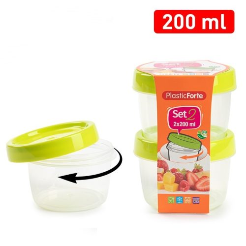 Ronde vershoudbakje 200ml - set van 2 Bewaardoos 2st 200ml ASSORT CLASSIC