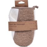 Scrubhandschoen tweezijdig hennep-bamboe MASSAGE EXFOLIATING GLOVE FOR BODY HEMP/BAMBOO - CREAM/DONKER NATURAL