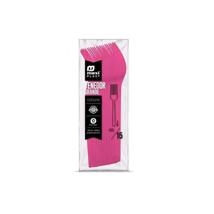 Vork roze 16,5 cm PS 15st