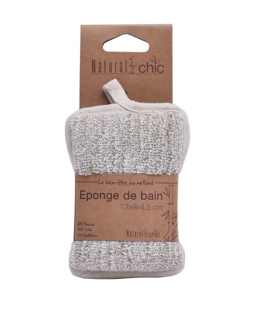 Tweezijdig badspons bamboe-katoen taupe/crème BADSPONS BAMBOO/COTTON SMALL SIZE - CREAM/TAUPE