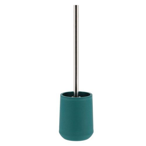 Toiletborstel met houder kunststof-rubber donkergroen geribbeld TOILET BRUSH ABS + RUBBER WITH STRIPES- DARK GREEN