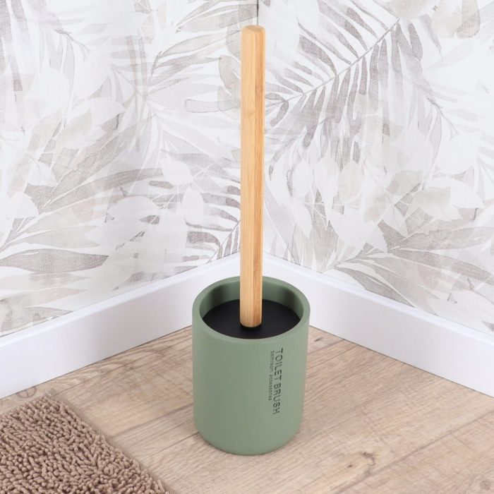 POLYRESIN TOILET BRUSH - KAKI/BAMBOO