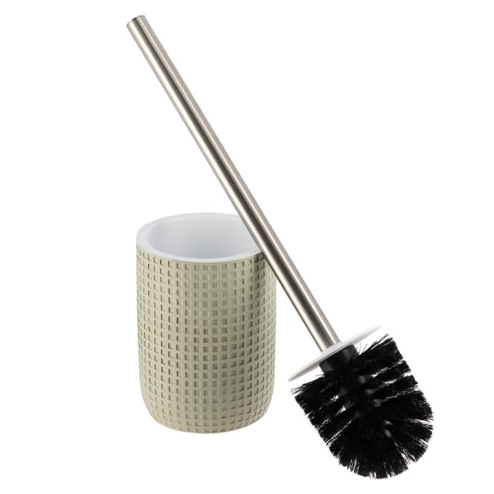 POLYRESIN TOILET BRUSH SQUARE DESIGN- SAGE GREEN