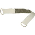 Rug massage scrubband ramie EXFOLIATING MASSAGE STRAP FOR BODY POLYESTER/RAMIE SMALL SIZE - CREAM/TAUPE