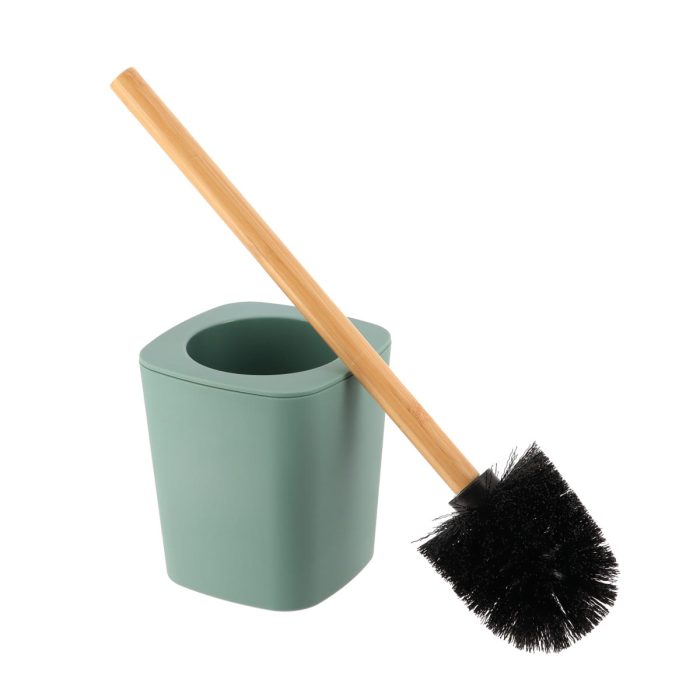 RUBBER TOILET BRUSH + ABS AND BAMBOO STEM - SAGE GREEN