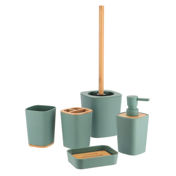 RUBBER TUMBLER + ABS AND BAMBOO - SAGE GREEN