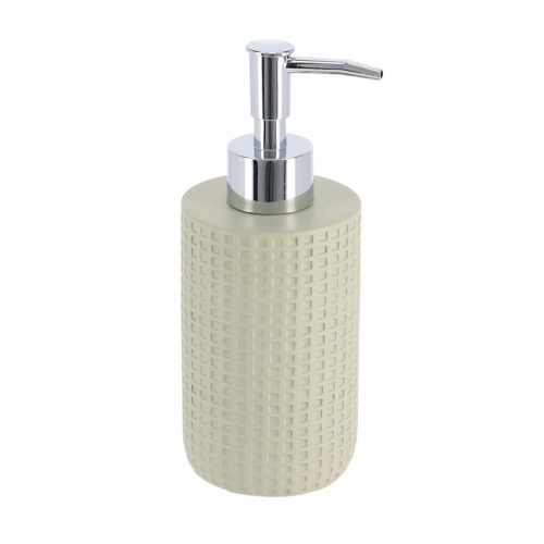 Design zeepdispenser geruit polyresin salie groen-zilver 300ml zeepdispenser geruit salie groenPOLYRESIN SOAP DISPENSER SQUARE DESIGN - SAGE GREEN