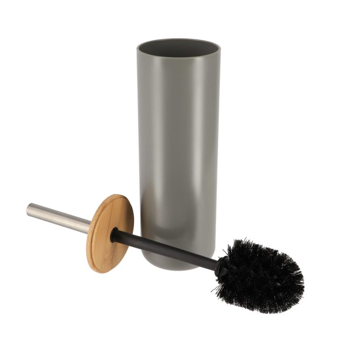 PS TOILET BRUSH BAMBOO LID - GREY/BAMBOO