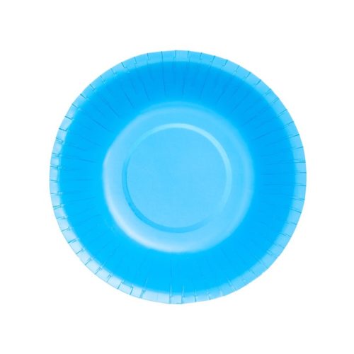 Kartonnen schalen blauw rond 350ml (6st) Rond Kom BLAUW 350cc Papier 6 st AFBREEKBAAR