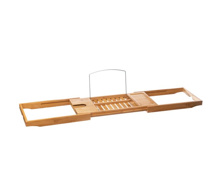 Uitschuifbare badplank bamboe 70/105cm badplateau relax bad jacuzzi spa platformUitschuifbare badplank bamboe