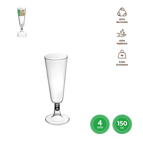 Helder Champagne glas 150cc HERBRUIKBAAR