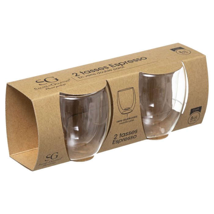 Dubbelwandige espresso glazen 8cl