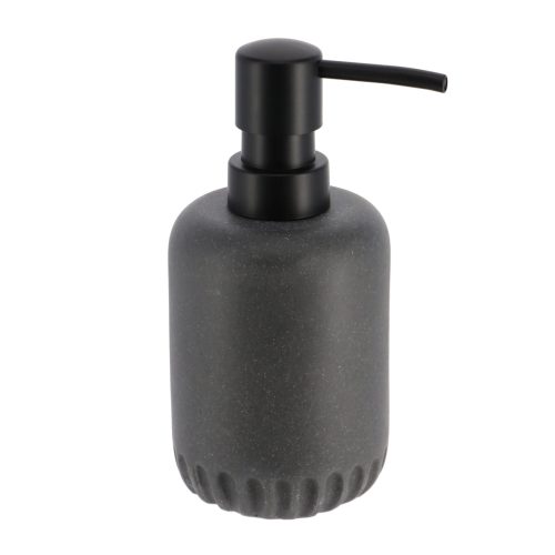 POLYRESIN SOAP DISPENSER ROUND SHAPE - DARK GREY