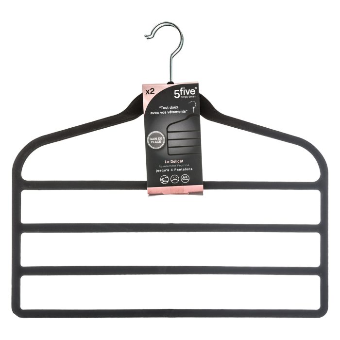 VELVET 4 PANTS HANGER X2 BLACK