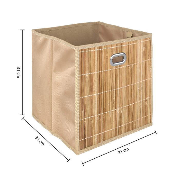 STORAGE BOX 31X31 BAMBOO NAT