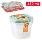 11548 Bewaardozen Vierkant 2St 480Ml Pastel