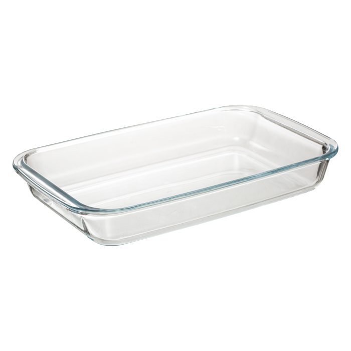 GLASS RECT. DISH 35x21cm met Deksel