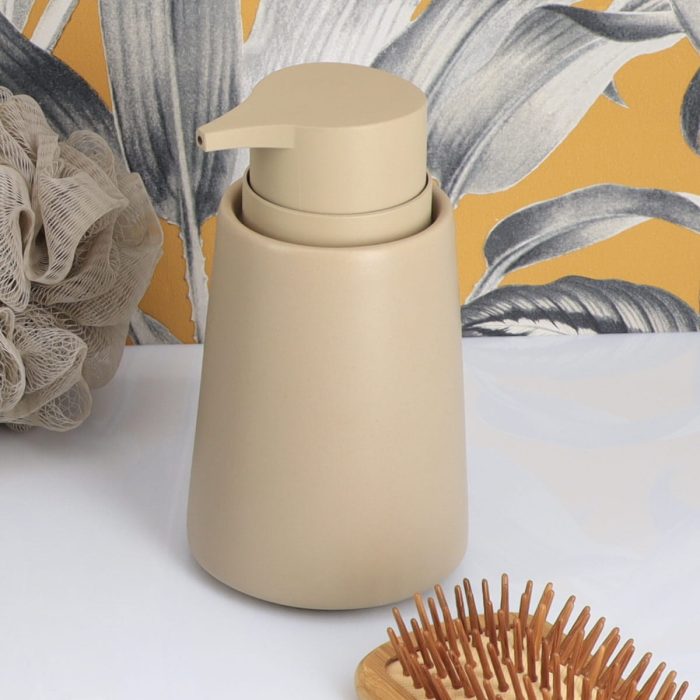 STONEWARE ZEEPDISPENSER - TAUPE