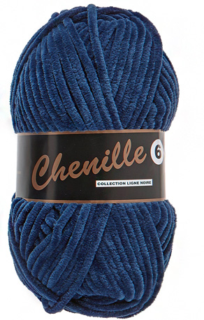 Breigaren chenille donkerblauw 100g