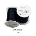 Elastische draad zwart D0,5mm*75m