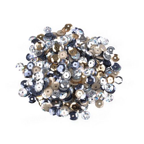 Pailletten Zwart-Zilver glitter mix 40g