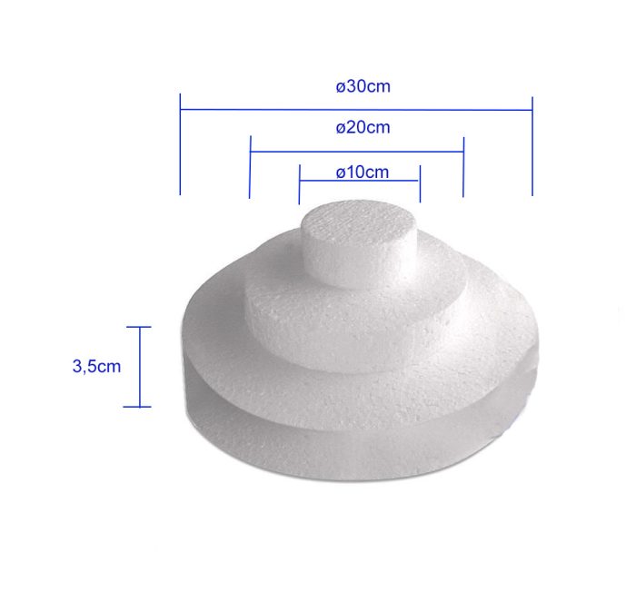 Piepschuim rond wit 10-20-30cm